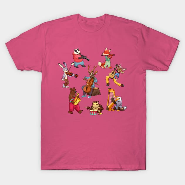 Musician cartoon animals T-Shirt by ddraw